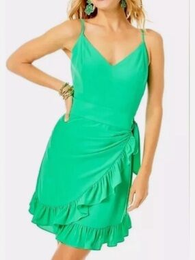 Lilly Pulitzer Alisa Wrap Dress in Botanical Green